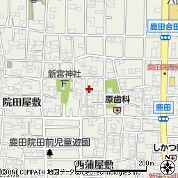 愛知県北名古屋市鹿田北蒲屋敷周辺の地図