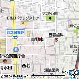 愛知県北名古屋市西之保青野東86周辺の地図