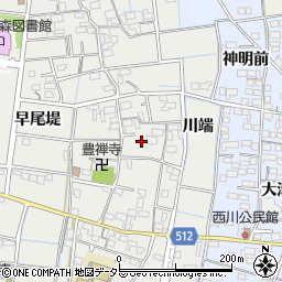 愛知県稲沢市祖父江町二俣上瀬古周辺の地図