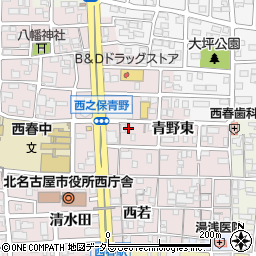愛知県北名古屋市西之保青野東75周辺の地図
