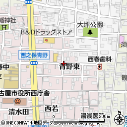 愛知県北名古屋市西之保（青野東）周辺の地図