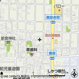愛知県北名古屋市鹿田東蒲屋敷周辺の地図