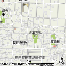 愛知県北名古屋市鹿田新宮境内附周辺の地図