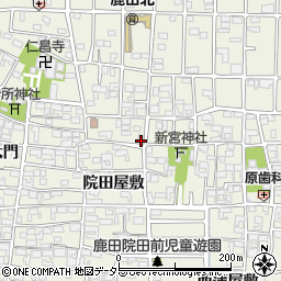 愛知県北名古屋市鹿田院田屋敷336-2周辺の地図