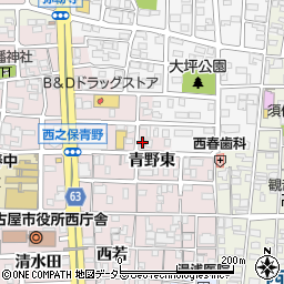 愛知県北名古屋市西之保青野東67周辺の地図