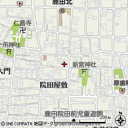 愛知県北名古屋市鹿田院田屋敷336周辺の地図