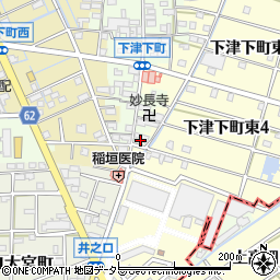 愛知県稲沢市下津町西クタラケ周辺の地図