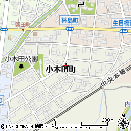 愛知県春日井市小木田町周辺の地図