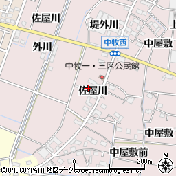 愛知県稲沢市祖父江町中牧堤外川1445周辺の地図