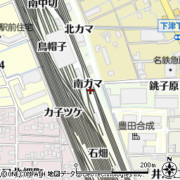 愛知県稲沢市下津町（南ガマ）周辺の地図