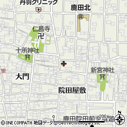 愛知県北名古屋市鹿田院田屋敷344周辺の地図