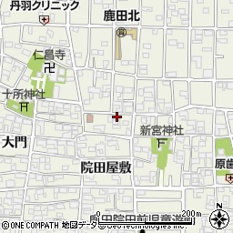 愛知県北名古屋市鹿田院田屋敷340周辺の地図