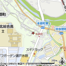 愛知県瀬戸市本郷町283周辺の地図