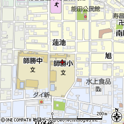 愛知県北名古屋市能田中道周辺の地図