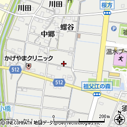 愛知県稲沢市祖父江町桜方周辺の地図