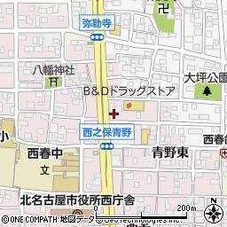 愛知県北名古屋市西之保青野東51周辺の地図