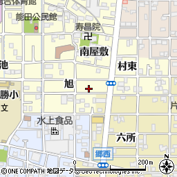愛知県北名古屋市能田旭周辺の地図
