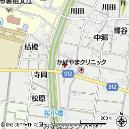愛知県稲沢市祖父江町桜方（寺岡）周辺の地図