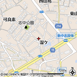 愛知県名古屋市守山区中志段味湿ケ周辺の地図