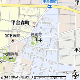 愛知県稲沢市平細工蔵町周辺の地図