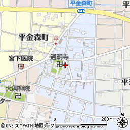 愛知県稲沢市平細工蔵町周辺の地図