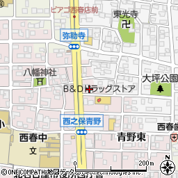 愛知県北名古屋市西之保青野東18周辺の地図