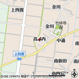 愛知県稲沢市祖父江町四貫高ノ内周辺の地図