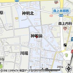 愛知県稲沢市祖父江町本甲神明前周辺の地図