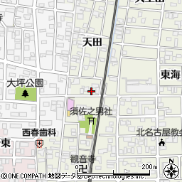 愛知県北名古屋市鹿田天田78周辺の地図
