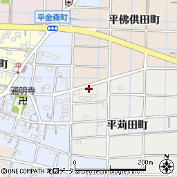 愛知県稲沢市平町周辺の地図