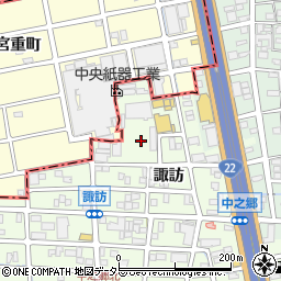 愛知県北名古屋市中之郷（諏訪）周辺の地図