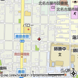 愛知県北名古屋市鹿田西赤土周辺の地図