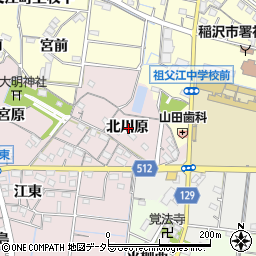 愛知県稲沢市祖父江町中牧北川原周辺の地図