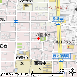 愛知県北名古屋市西之保青野周辺の地図