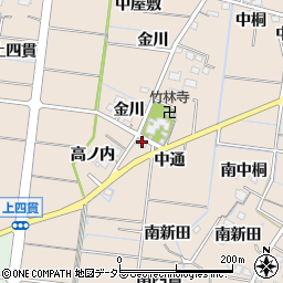 愛知県稲沢市祖父江町四貫蒲田周辺の地図