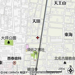 愛知県北名古屋市鹿田天田69周辺の地図