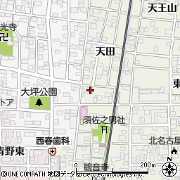 愛知県北名古屋市鹿田天田41周辺の地図