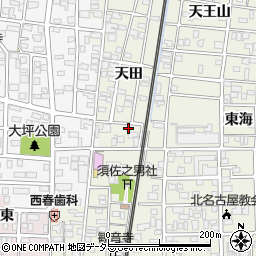 愛知県北名古屋市鹿田天田67周辺の地図