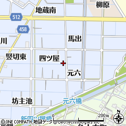 愛知県稲沢市片原一色町四ツ屋周辺の地図