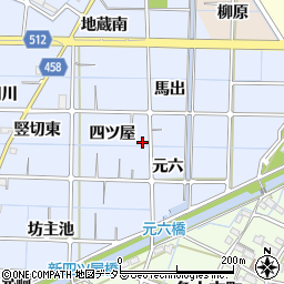 愛知県稲沢市片原一色町（四ツ屋）周辺の地図
