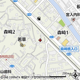 横須賀森崎郵便局周辺の地図