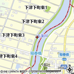 愛知県稲沢市下津町東知光寺周辺の地図