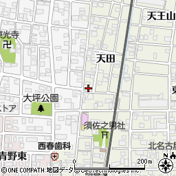 愛知県北名古屋市鹿田天田38周辺の地図