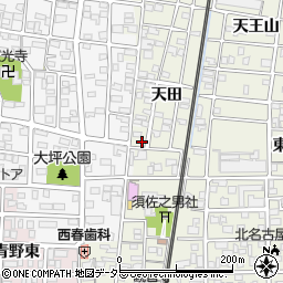 愛知県北名古屋市鹿田天田39周辺の地図