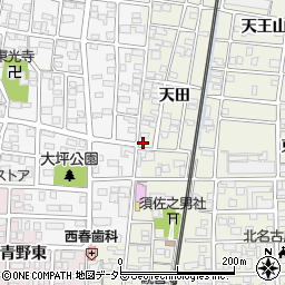 愛知県北名古屋市鹿田天田37周辺の地図