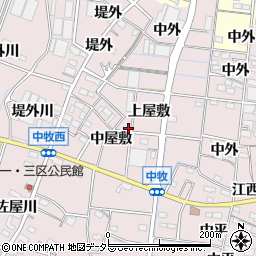 愛知県稲沢市祖父江町中牧周辺の地図