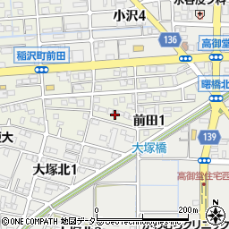 愛知県稲沢市前田周辺の地図