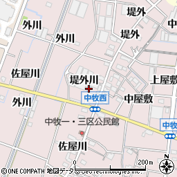 愛知県稲沢市祖父江町中牧堤外川1462周辺の地図