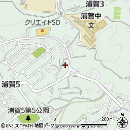 神奈川県横須賀市浦賀周辺の地図