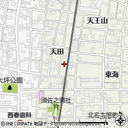 愛知県北名古屋市鹿田天田64周辺の地図
